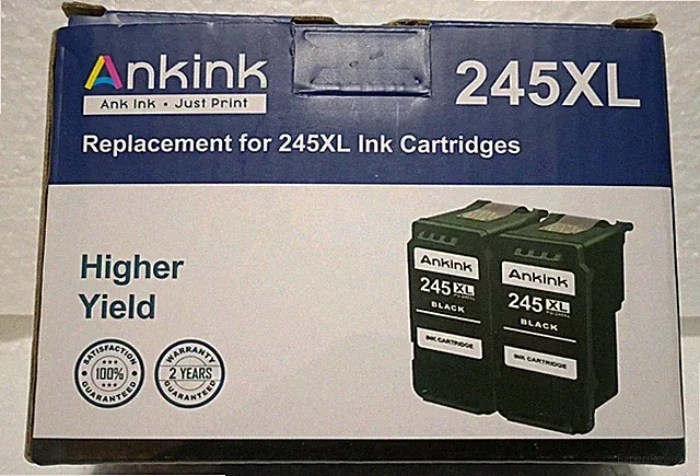 2 PK Ankink 245XL Black Ink Cartridges for Canon PIXMA MG3020 NOB