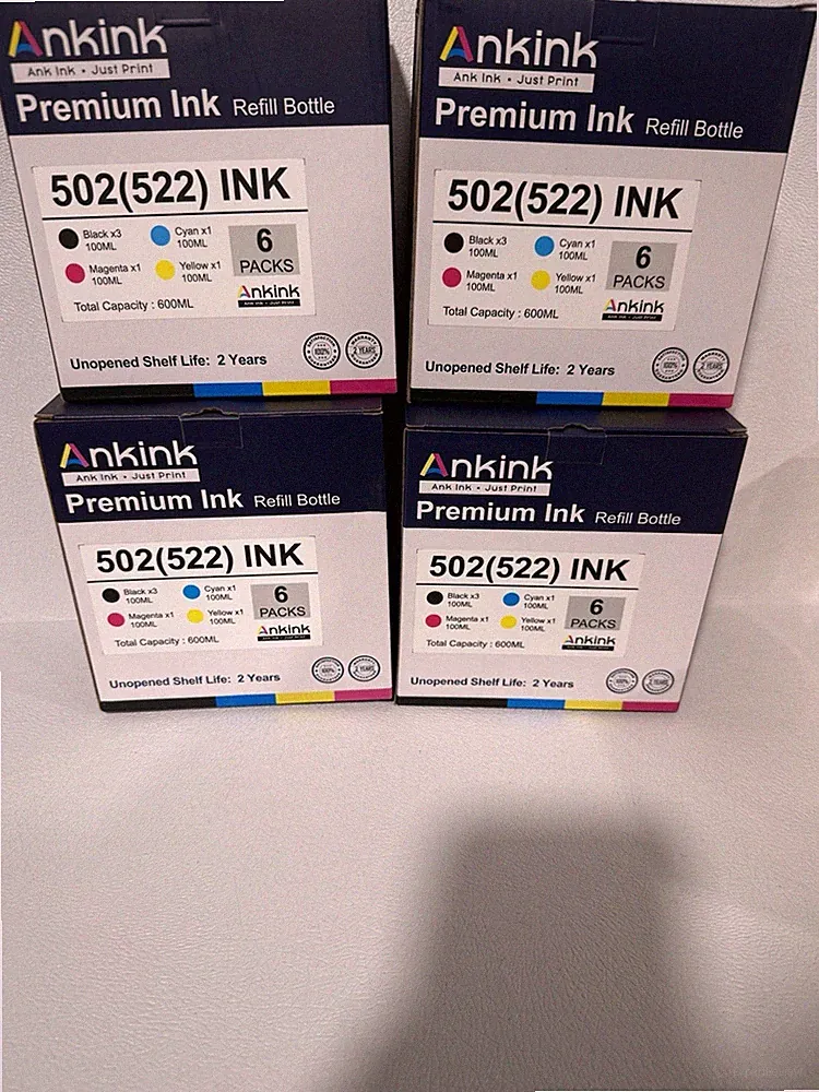 Ankink 502 (522) INK Refill Bottle 6 Packs Exp 09/2027 Price Is For ONE BOX