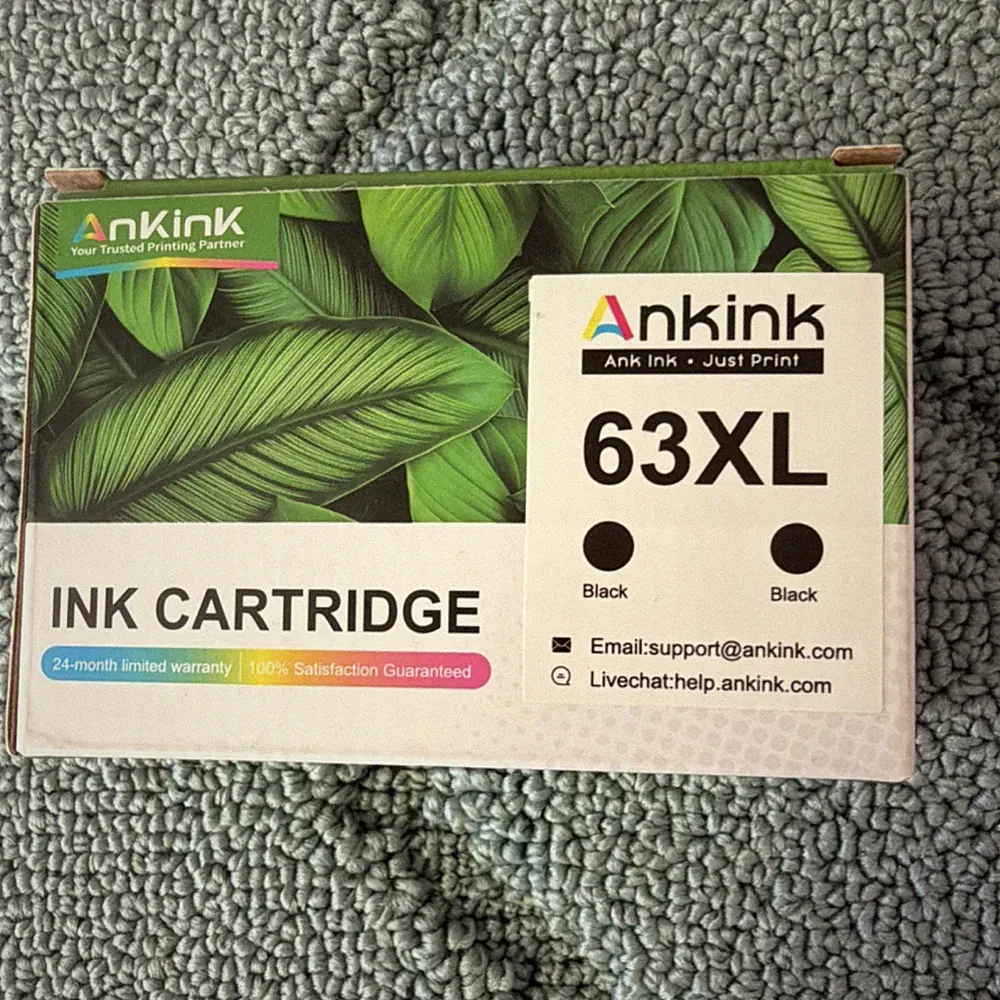 Ankink 63XL Black Ink Cartridge 2 Pack for HP Inkjet Printers