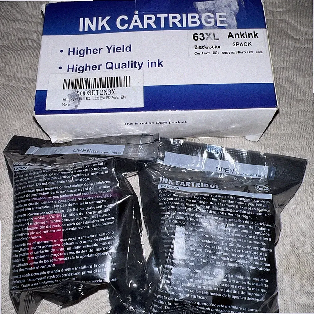 Ankink 63XL Ink Cartridges Black and TriColor Combo Pack