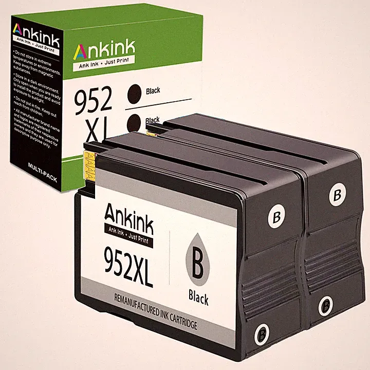 Ankink Compatible Black Ink Cartridge Replacement for HP 952 XL 952XL,2 pack