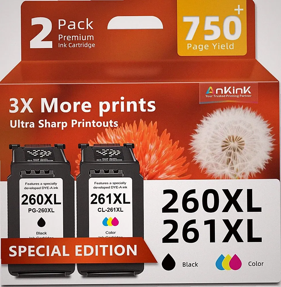Ankink Compatible Ink Cartridges Replacement for Canon 260XL 261XL PG 260 CL 261