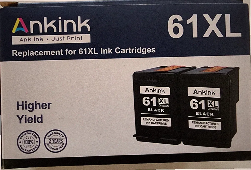 Ankink (One) 61XL Replacement for 61XL Ink Cartridges Black Expiry Date 09-2025