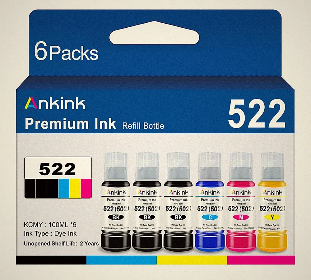 Ankink T522 522 High Capacity Refill Ink Bottle 20.3 fl oz Replacement for Ep...