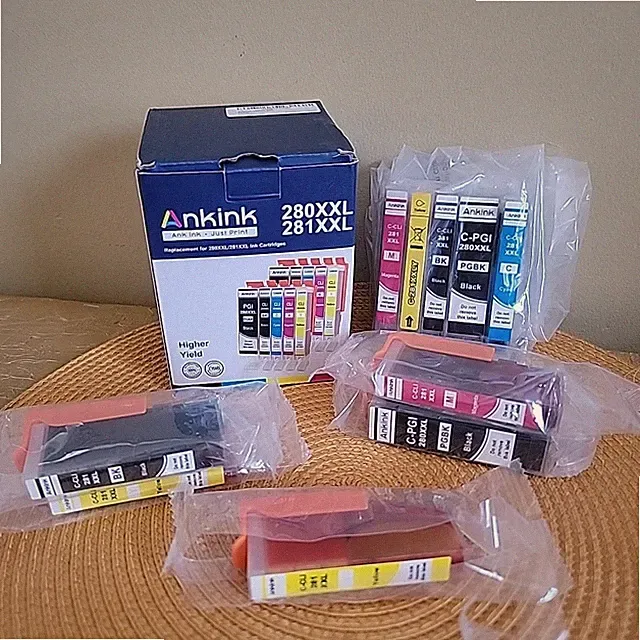 Lot of 10 Ankink 280 XXL & 281 XXL Ink Cartridge Replacements *New & Used*