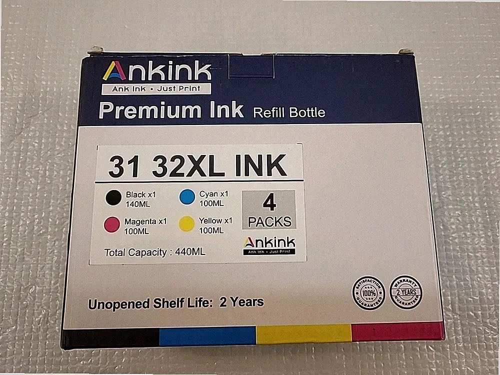 New Ankink 31 32XL Ink 4 Packs Refill Bottles Sealed