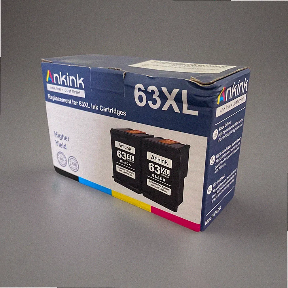 New! HP 63XL Black Ink 🫟 Ankink Higher Yield Replacement For HP63 & HP63xl More