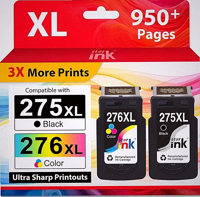 Starink PG-275 CL-276 275XL 276XL High Yield Replacement for Canon 275 and 276